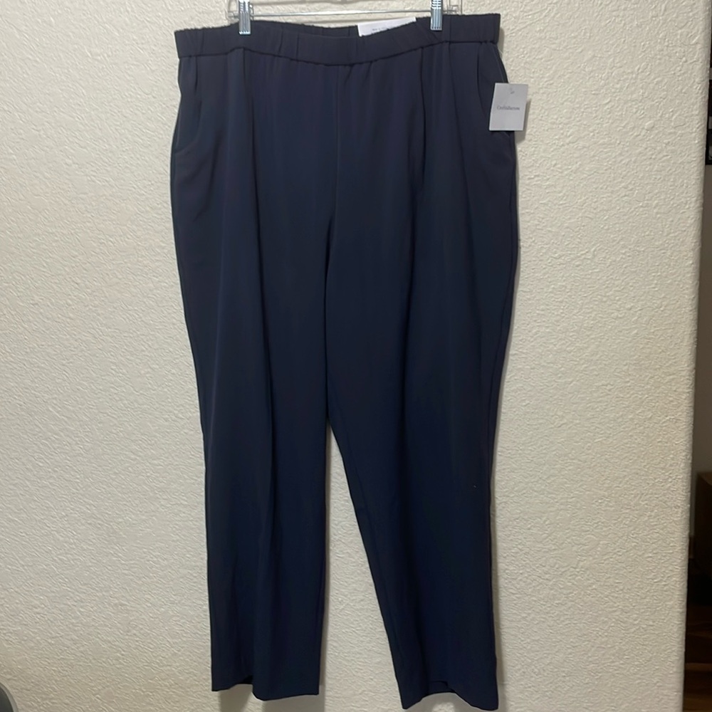 Croft&Barrow Women Stretch Navy Seal Classic Pants. NWT. Size 24.